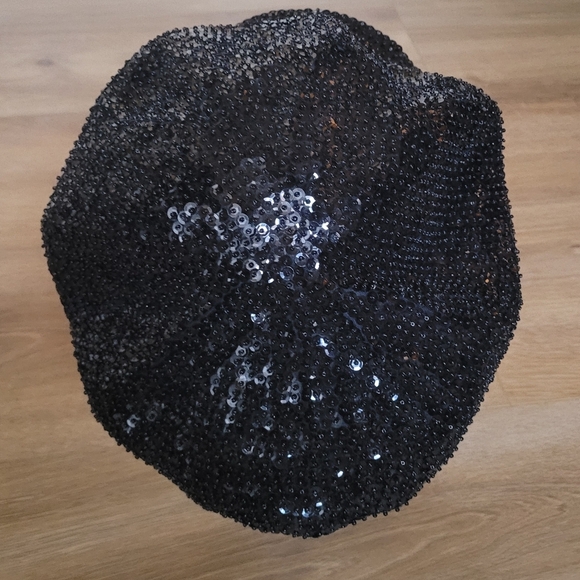80's Black Sequin‎ Cap - Picture 4 of 5